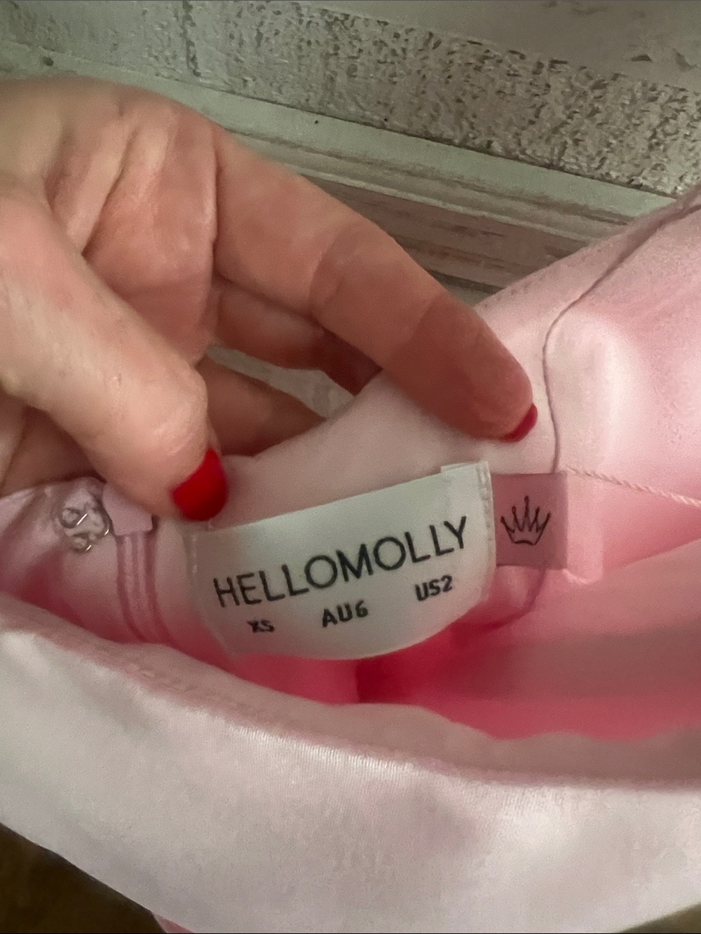 Hello Molly Light Pink Satin Mini Dress with Knot Detail-NWT - Picture 3 of 8